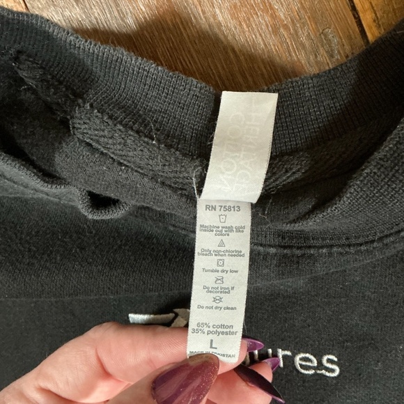 7 Figures Black Embroidered Logo Sweatshirt Size Large - Picture 5 of 6